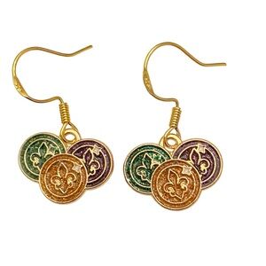Mardi Gras Theme Fleur-de-Lis Earrings
